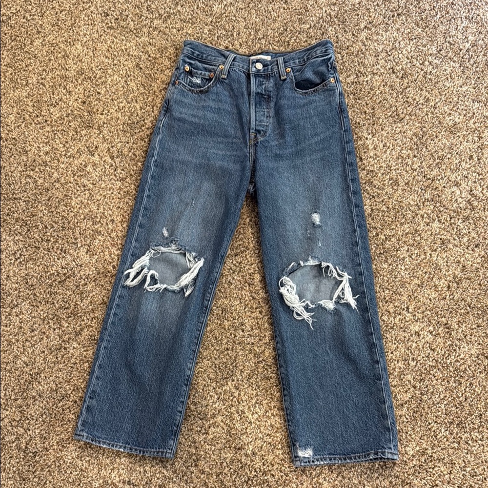 Levi's Relaxed Blue Distressed Denim